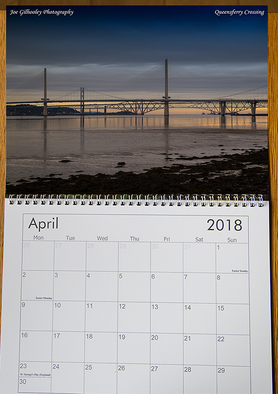 APRIL 2018 Scottish Calendar - Queensferry Crossing
