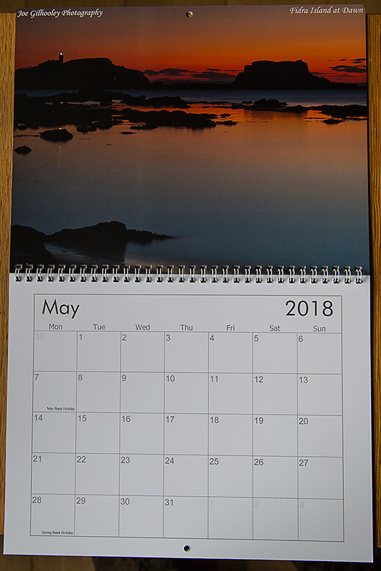MAY 2018 Scottish Calendar - Fidra Island at Dawn
