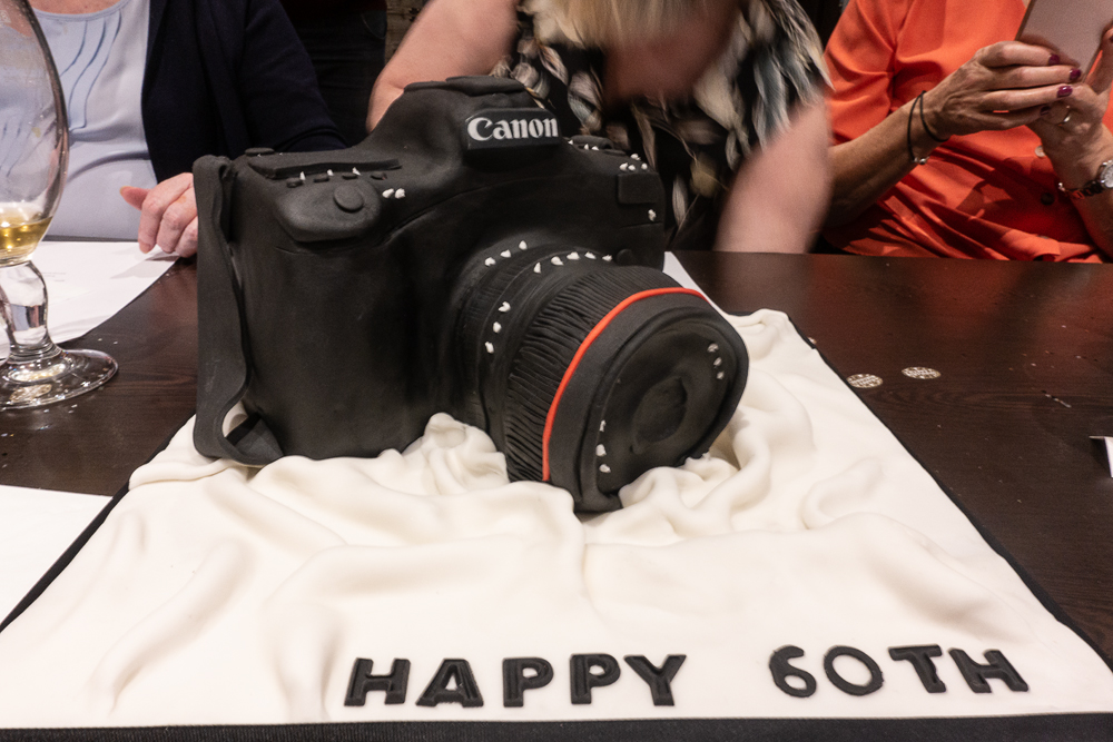60th Birthday camera cake 
