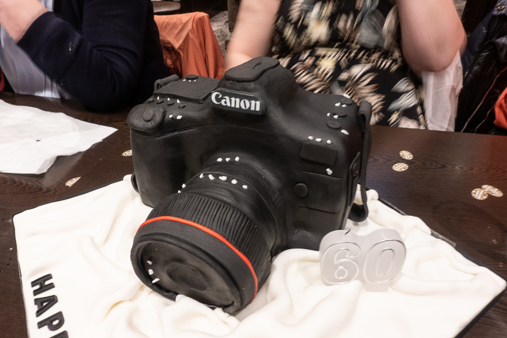 60th Birthday camera cake 
