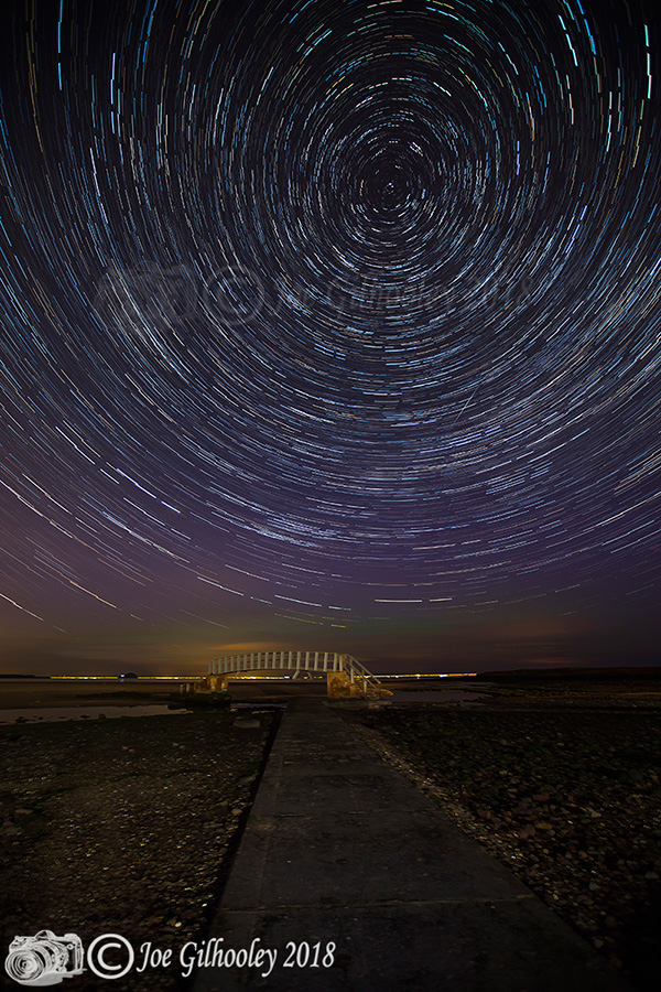 Belhaven Bridge Star Trails . Series of images taken over a 60 minutes period