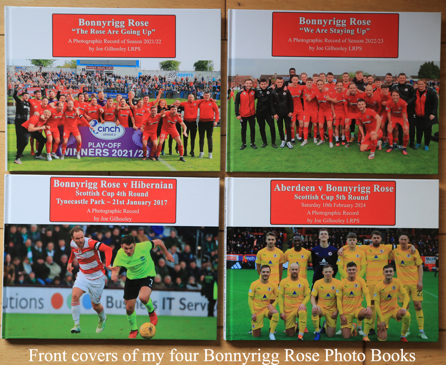 Front Covers of my four Bonnyrigg Rose Photo Books