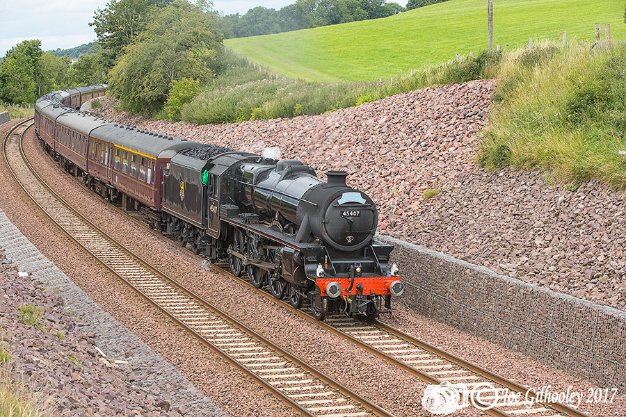 Lancashire Fusilier 45407 Steam Train on Borders Railway 