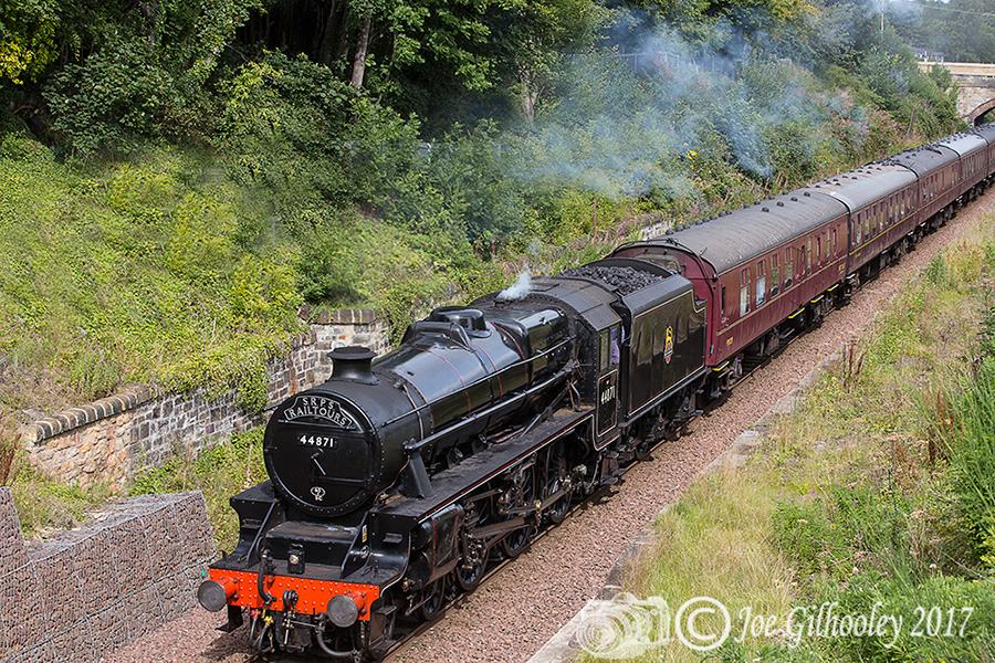 44871 "Black Five" Passenger Steam Train on Borders Railway 