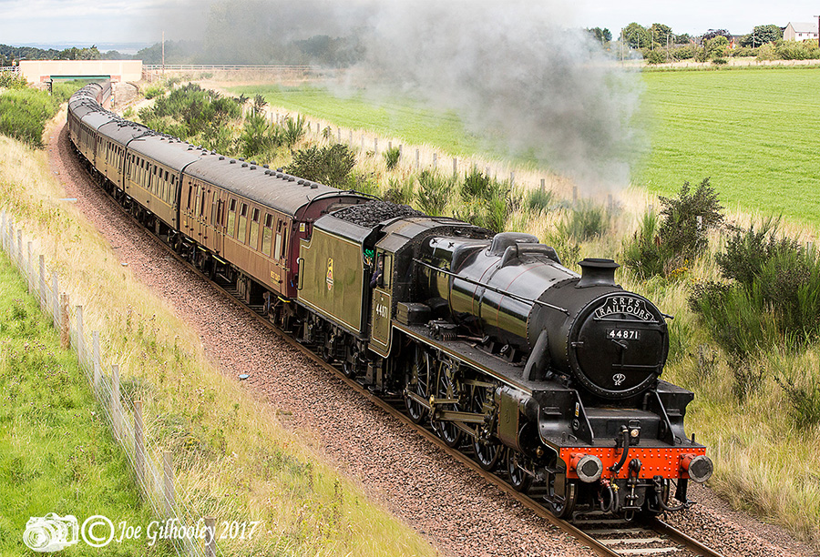 44871 "Black Five" Passenger Steam Train on Borders Railway 