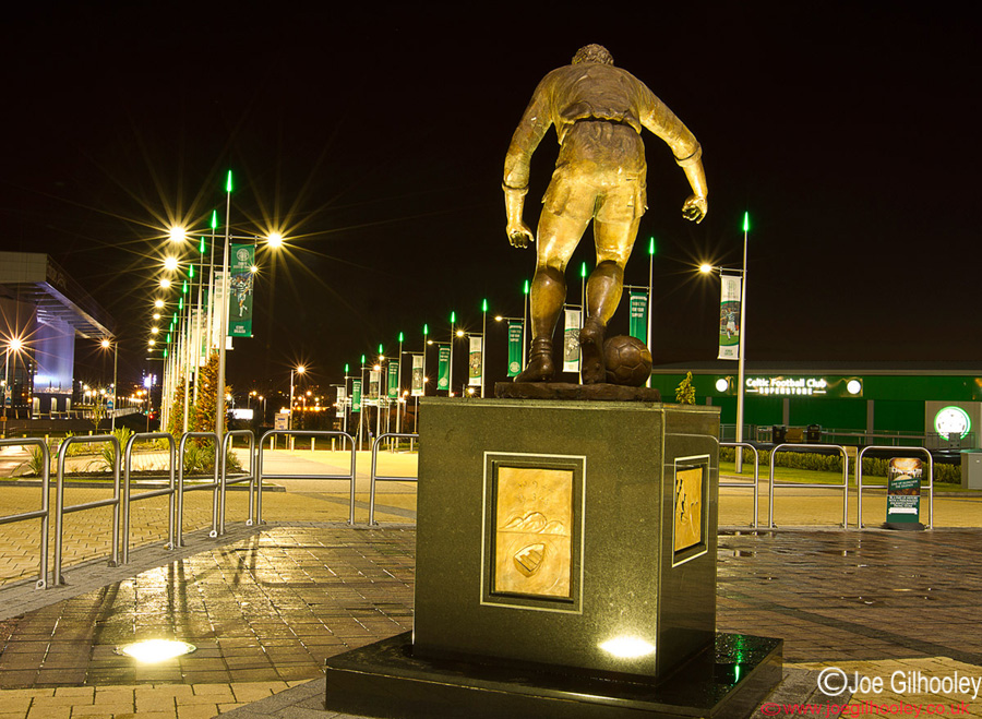 Celtic Park - Looking at The Celtic Way from behind Jimmy Johnstone Statue