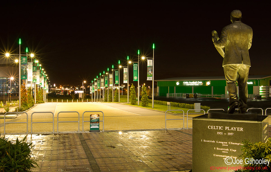 Celtic Park - Looking at The Celtic Way from behind Jock Stein Statue