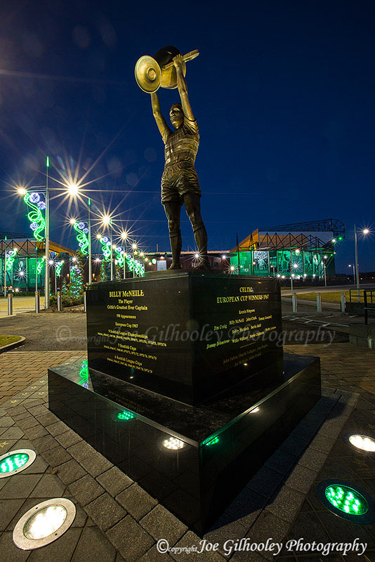 Celtic Park and The Celtic Way Billy McNeill statue