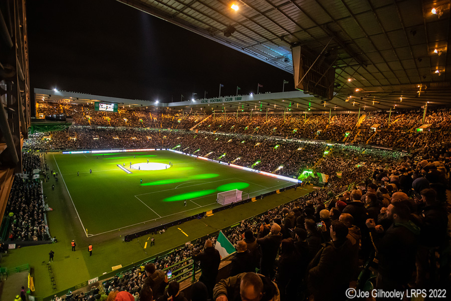 Celtic Park - light show v Bodo Glimt
