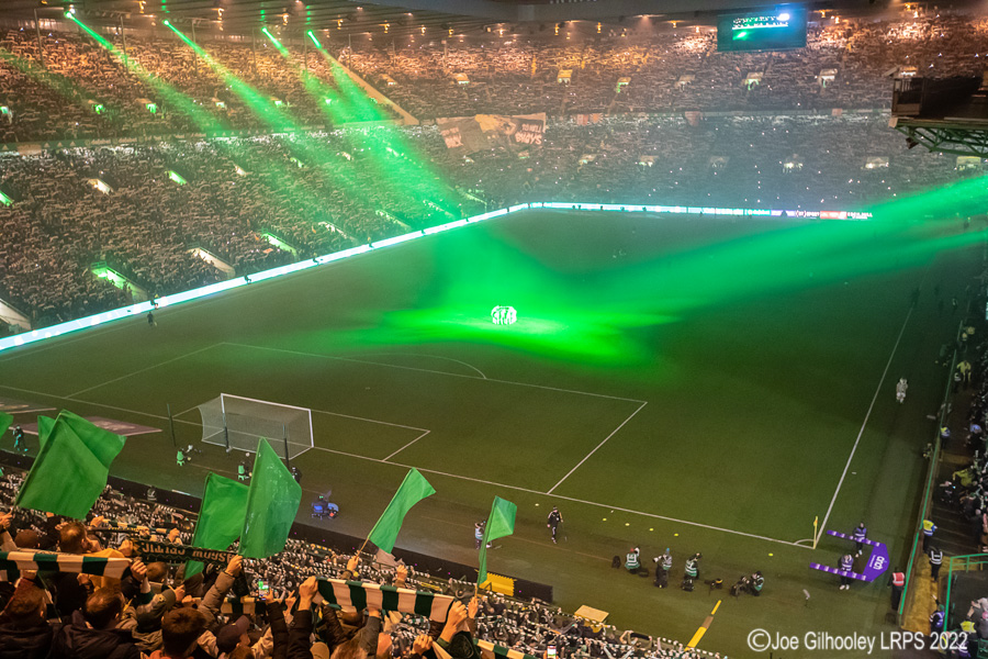 Celtic Park - light show v Rangers
