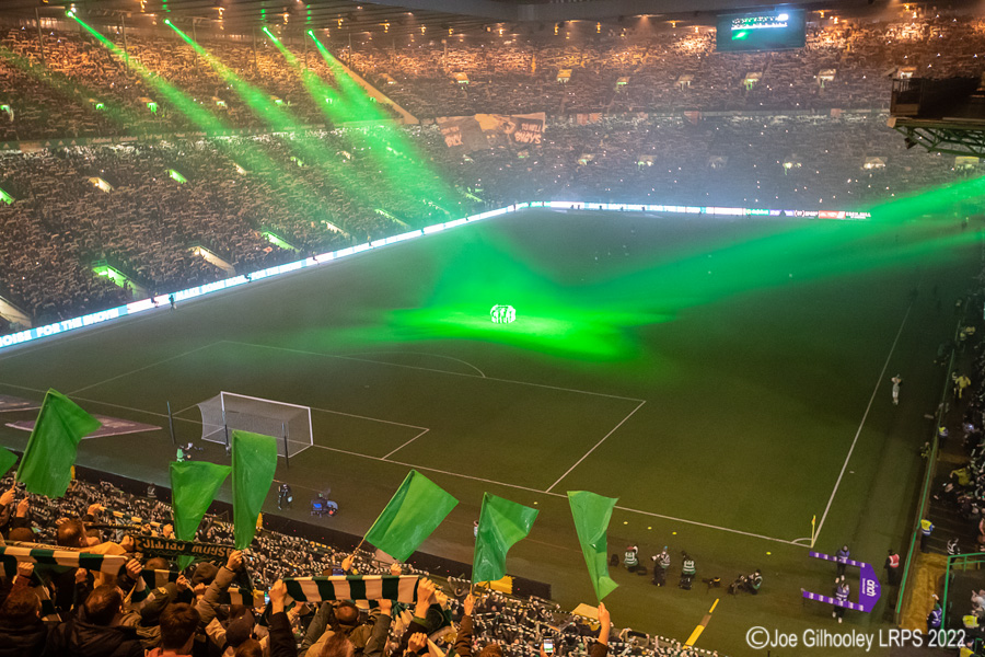 Celtic Park - light show v Rangers
