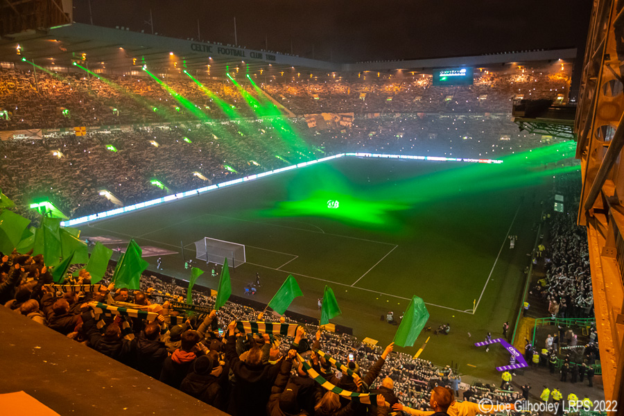 Celtic Park - light show v Rangers
