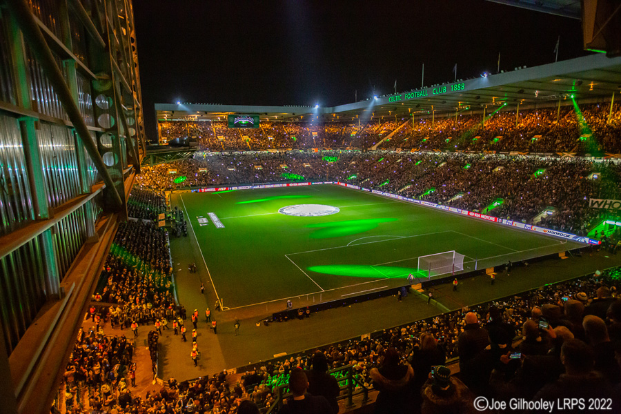 Celtic Park - light show v Valencia

