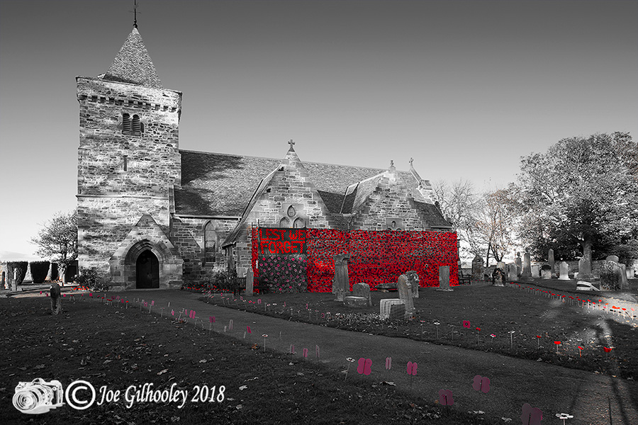 Colour Popping . Poppies at Aberlady Parish Church 