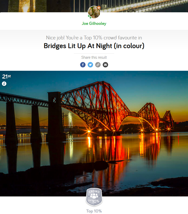 Bridges lit up at Night