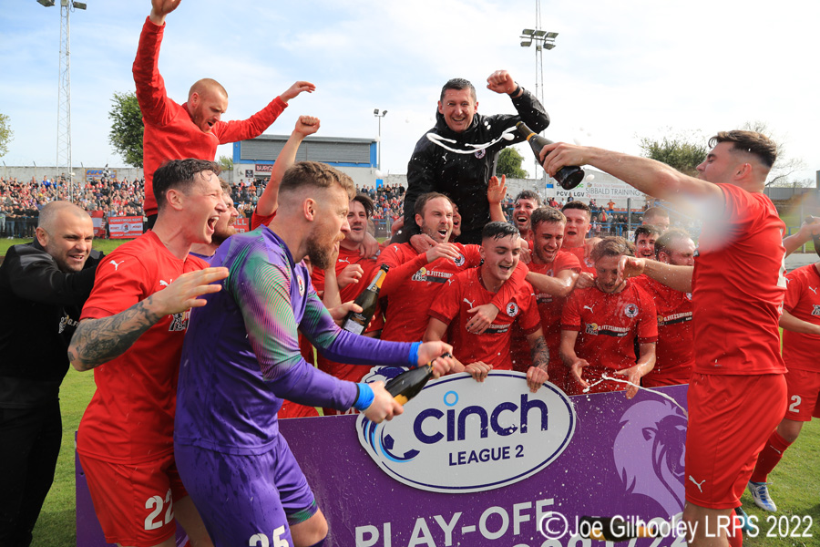 Cowdenbeath v Bonnyrigg Rose . The full time celebrations 