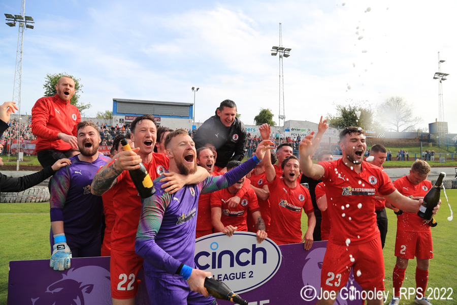 Cowdenbeath v Bonnyrigg Rose . The full time celebrations 