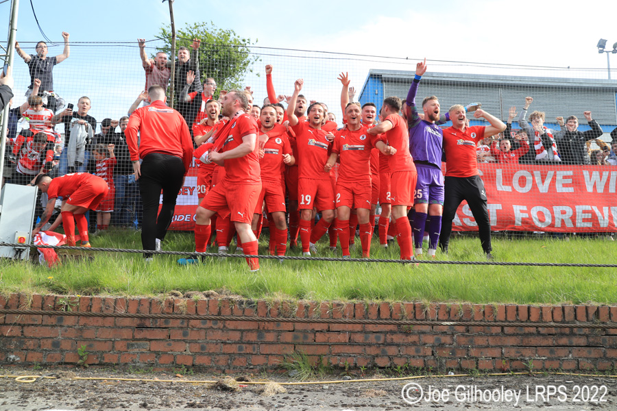 Cowdenbeath v Bonnyrigg Rose . The full time celebrations 