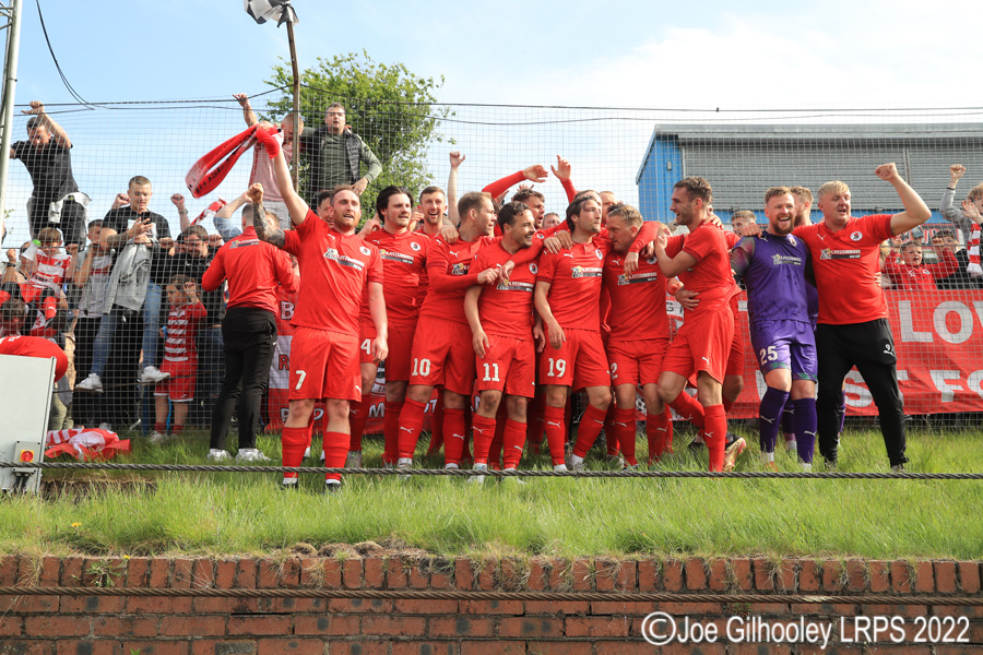 Cowdenbeath v Bonnyrigg Rose . The full time celebrations 