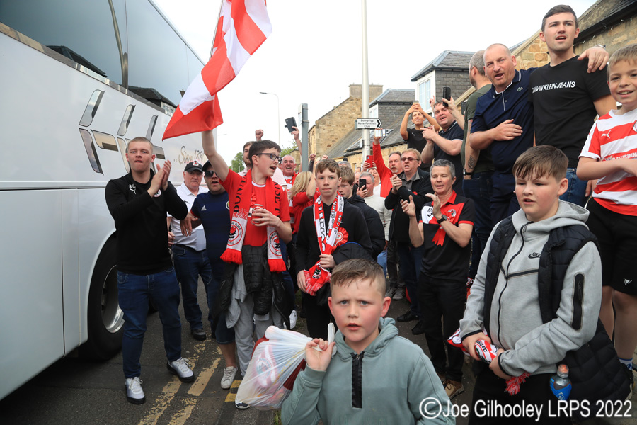 Cowdenbeath v Bonnyrigg Rose . The full time celebrations 