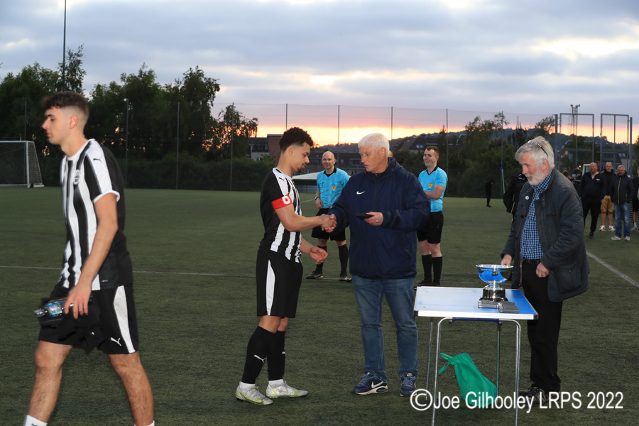 Bonnyrigg Rose Under 20s v Dunipace Under 20s Dunipace receiving the Challenge Cup Trophy