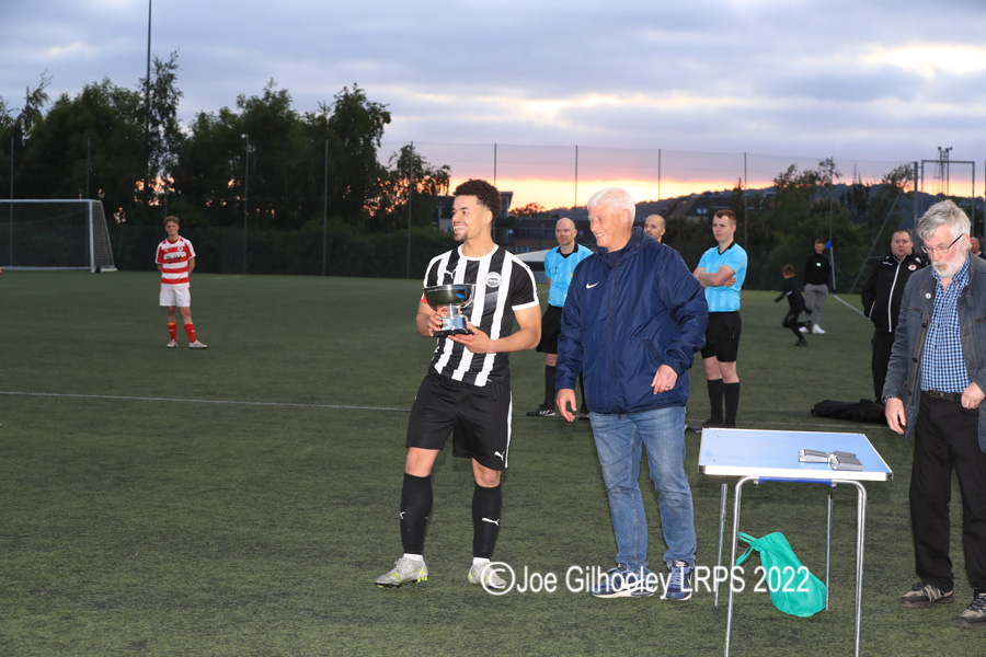 Bonnyrigg Rose Under 20s v Dunipace Under 20s Dunipace receiving the Challenge Cup Trophy