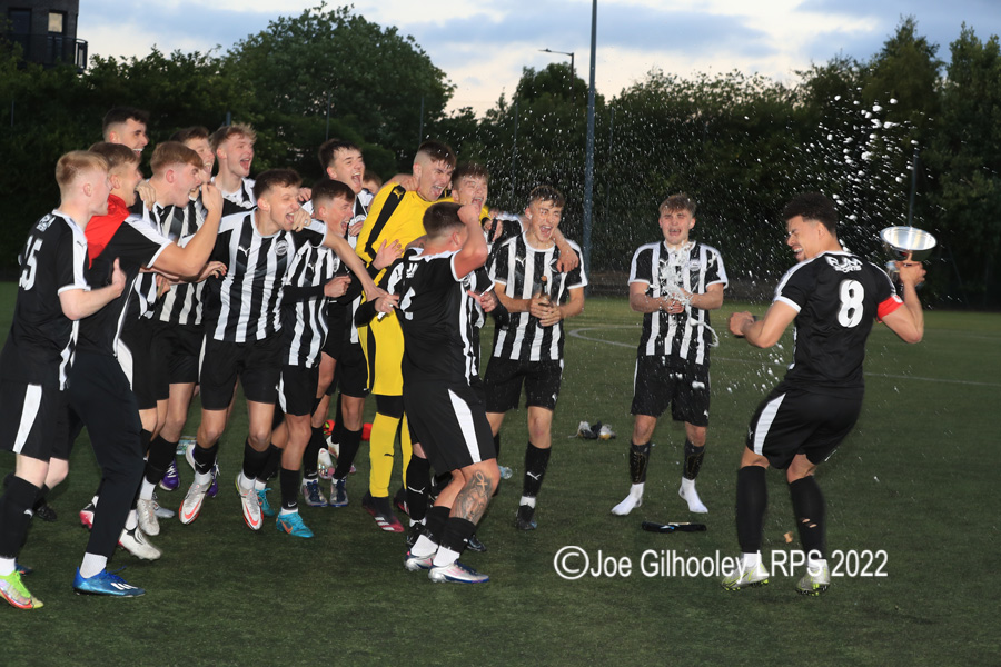 Bonnyrigg Rose Under 20s v Dunipace Under 20s Dunipace receiving the Challenge Cup Trophy
