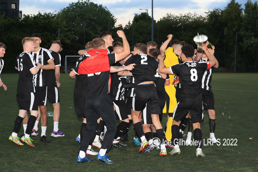 Bonnyrigg Rose Under 20s v Dunipace Under 20s Dunipace receiving the Challenge Cup Trophy
