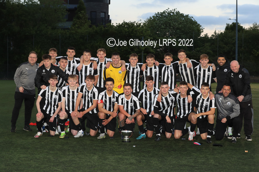 Bonnyrigg Rose Under 20s v Dunipace Under 20s Dunipace receiving the Challenge Cup Trophy