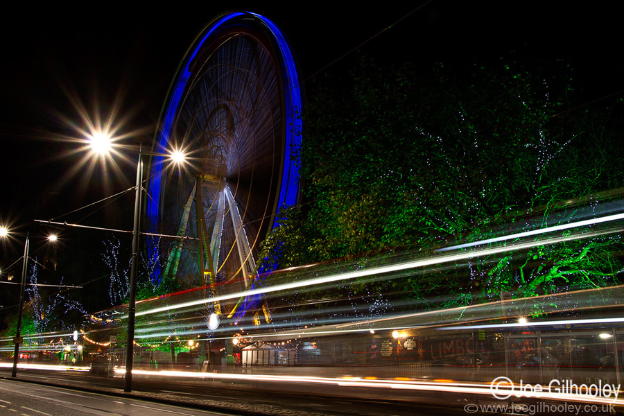 Edinburgh by Night - Big Wheel in Princes St Gardens- 25th November 2013 - long shutter image 