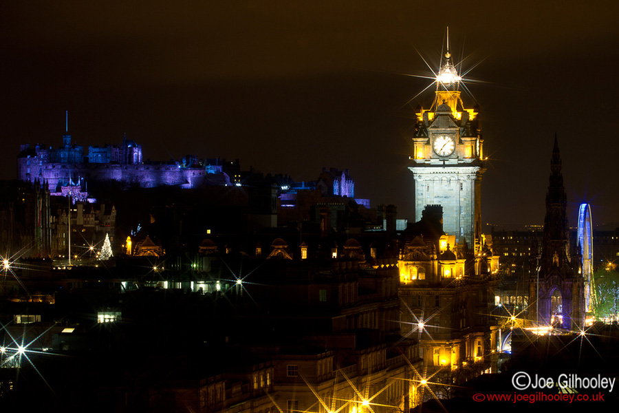 Edinburgh by Night from Calton Hill - 26th December 2013 - from Calton Hill