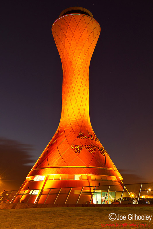 Edinburgh Airport Air Traffic Control Tower - Gold for Ryder Cup 