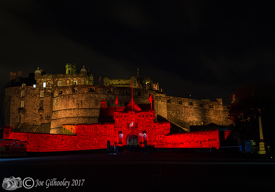 Edinburgh Castle by night for remembrance