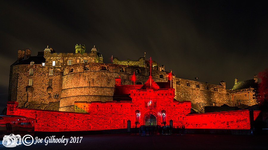 Edinburgh Castle by night for remembrance
