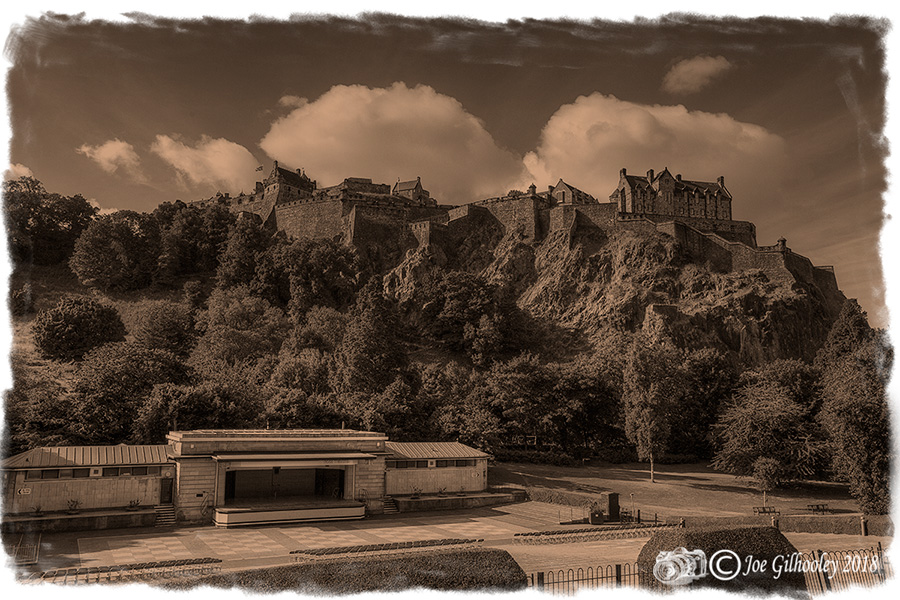 Edinburgh Castle from Princes Street Gardens - Ross Bandstand