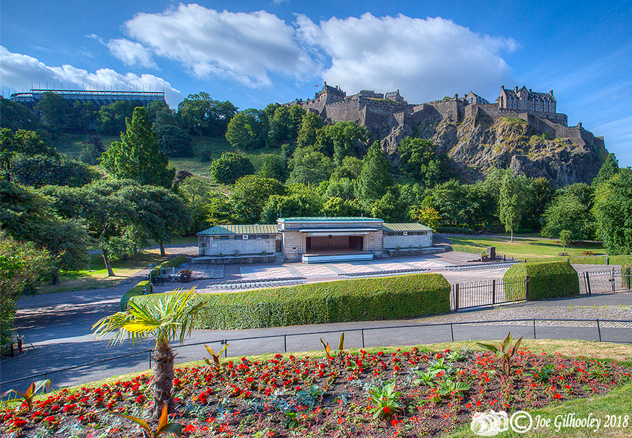 Edinburgh Castle from Princes Street Gardens - Ross Bandstand