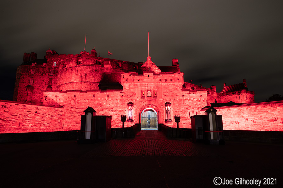 Edinburgh Castle Red for Remembrance