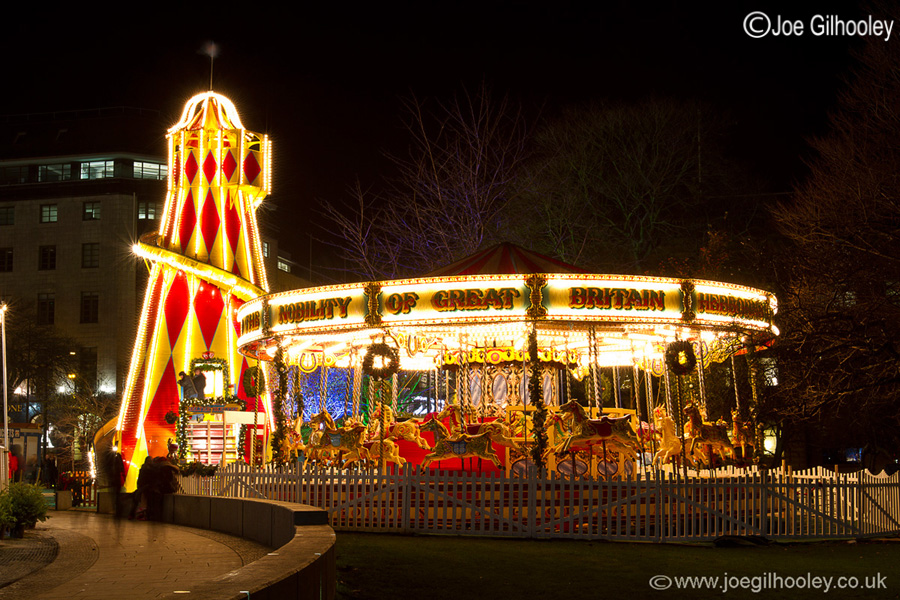 Edinburgh Christmas Attractions 2014 . St Andrew's Square. Helter Skelter and The Carousel