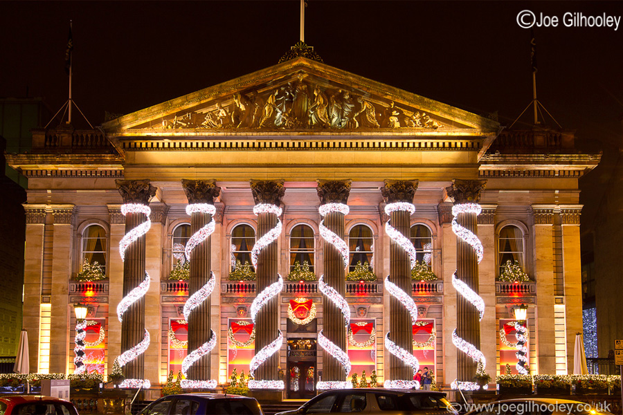 Edinburgh Christmas Attractions 2014 . George Street. The Dome's Christmas Light Display