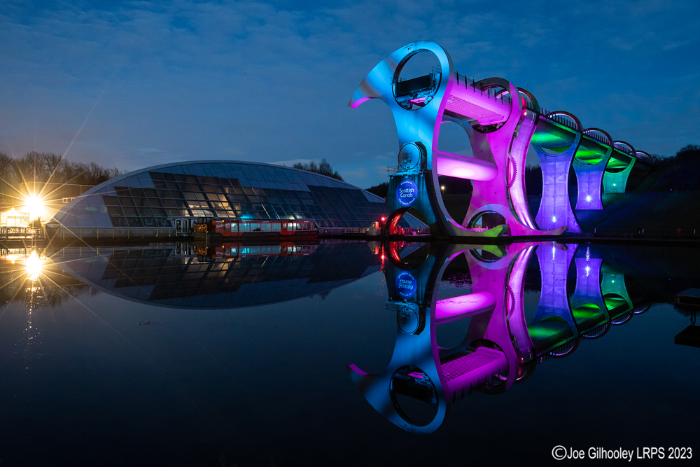 The Falkirk Wheel lightshow 