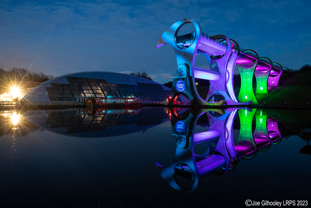 The Falkirk Wheel lightshow 