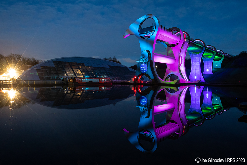 The Falkirk Wheel lightshow 