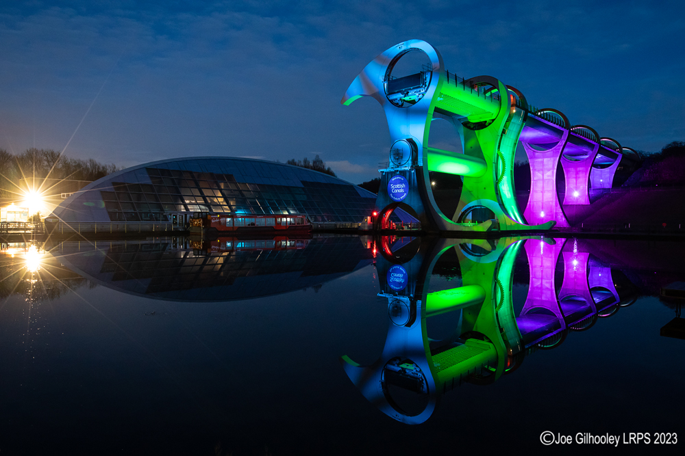 The Falkirk Wheel lightshow 
