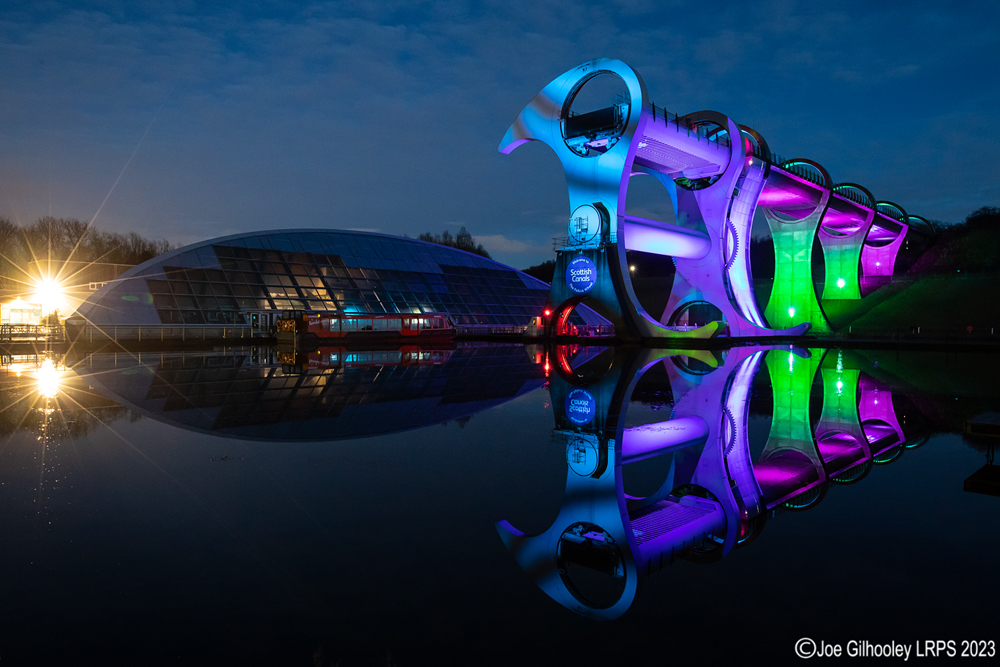 The Falkirk Wheel lightshow 