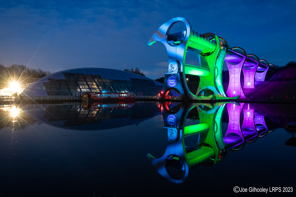 The Falkirk Wheel lightshow 