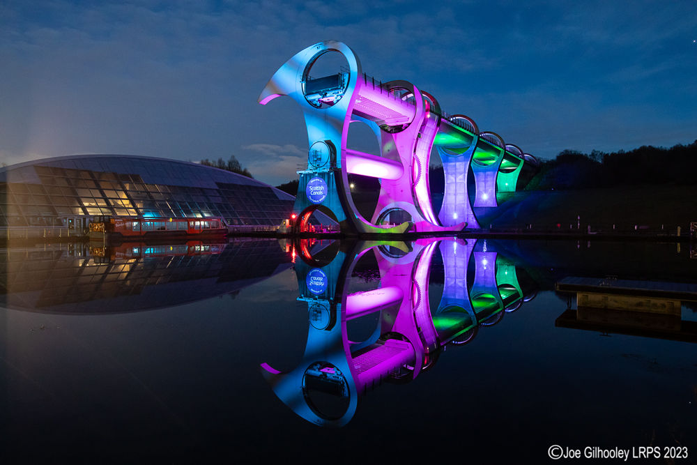The Falkirk Wheel lightshow 