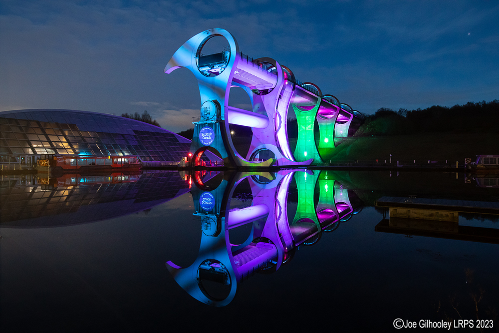 The Falkirk Wheel lightshow 