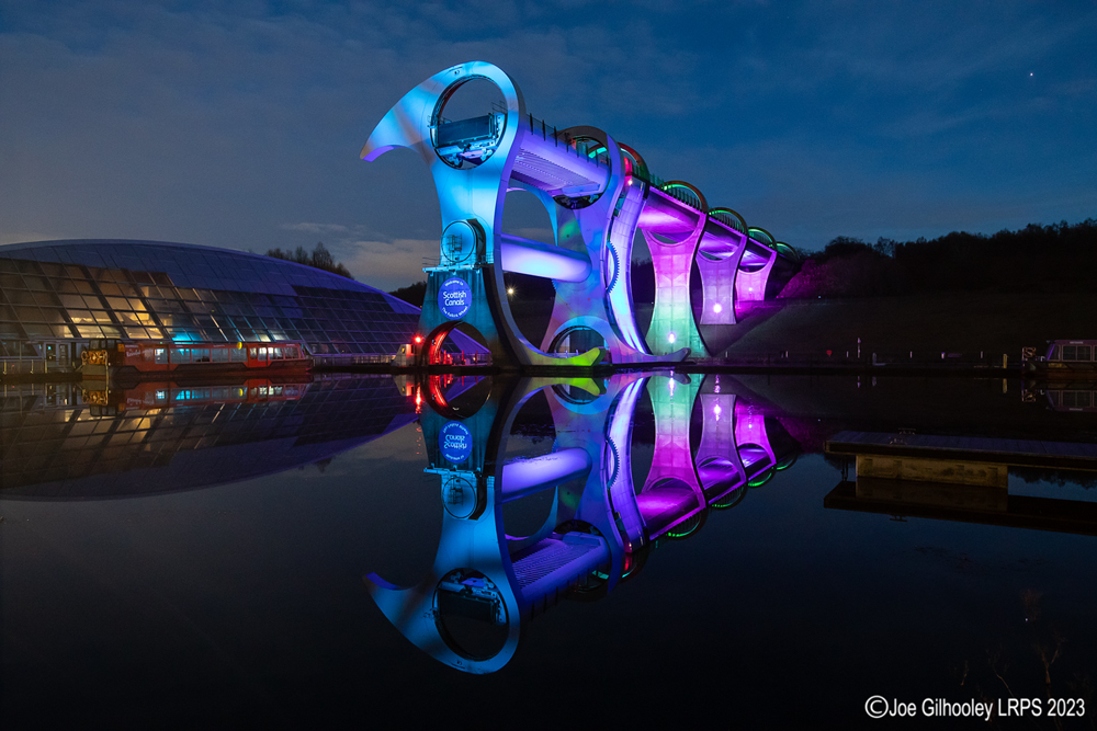 The Falkirk Wheel lightshow 