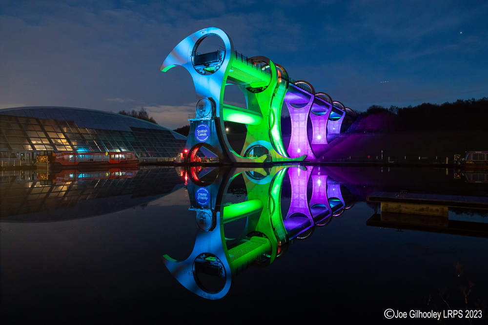 The Falkirk Wheel lightshow 
