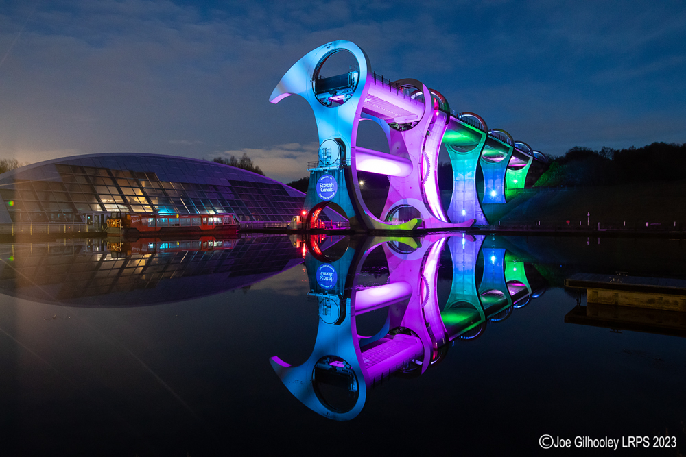 The Falkirk Wheel lightshow 